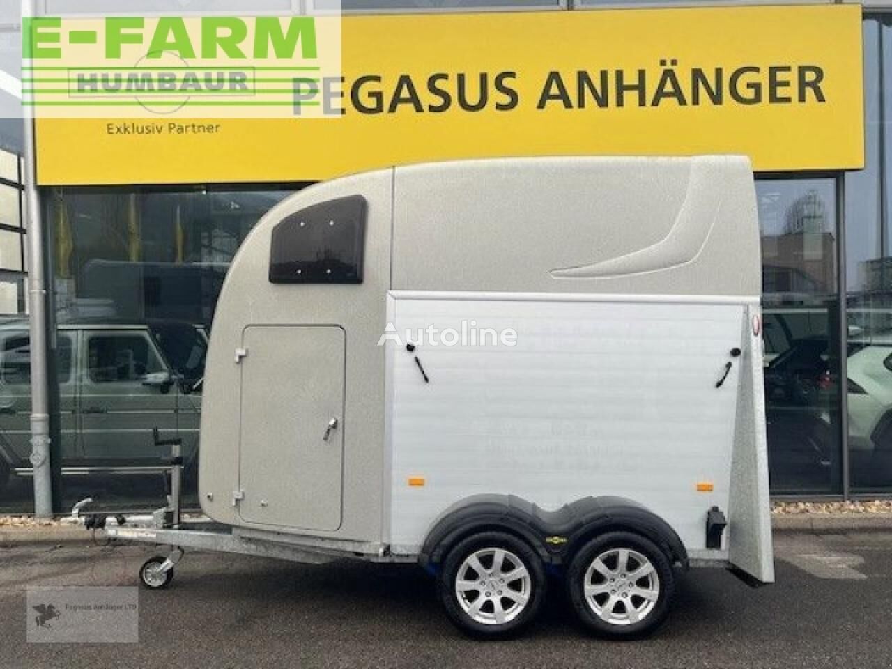 Humbaur pegasus 2-pferdeanhänger 2.4t aluboden, sk 1.hd. platform trailer