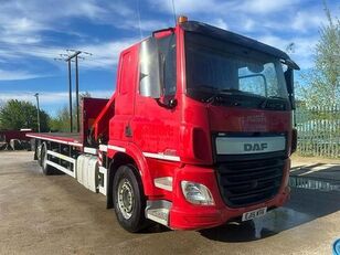 DAF CF370 6x2 Rearlift Flatbed With Crane platform truck