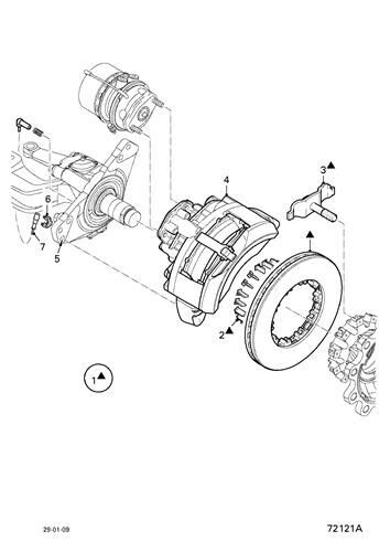 Pinza Freno Eje Delantero Izquierdo DAF Serie LF55.XXX desde 06  1627244 brake caliper for DAF Serie LF55.XXX desde 06 Fg 4x2 [6,7 Ltr. - 184 kW Diesel] truck