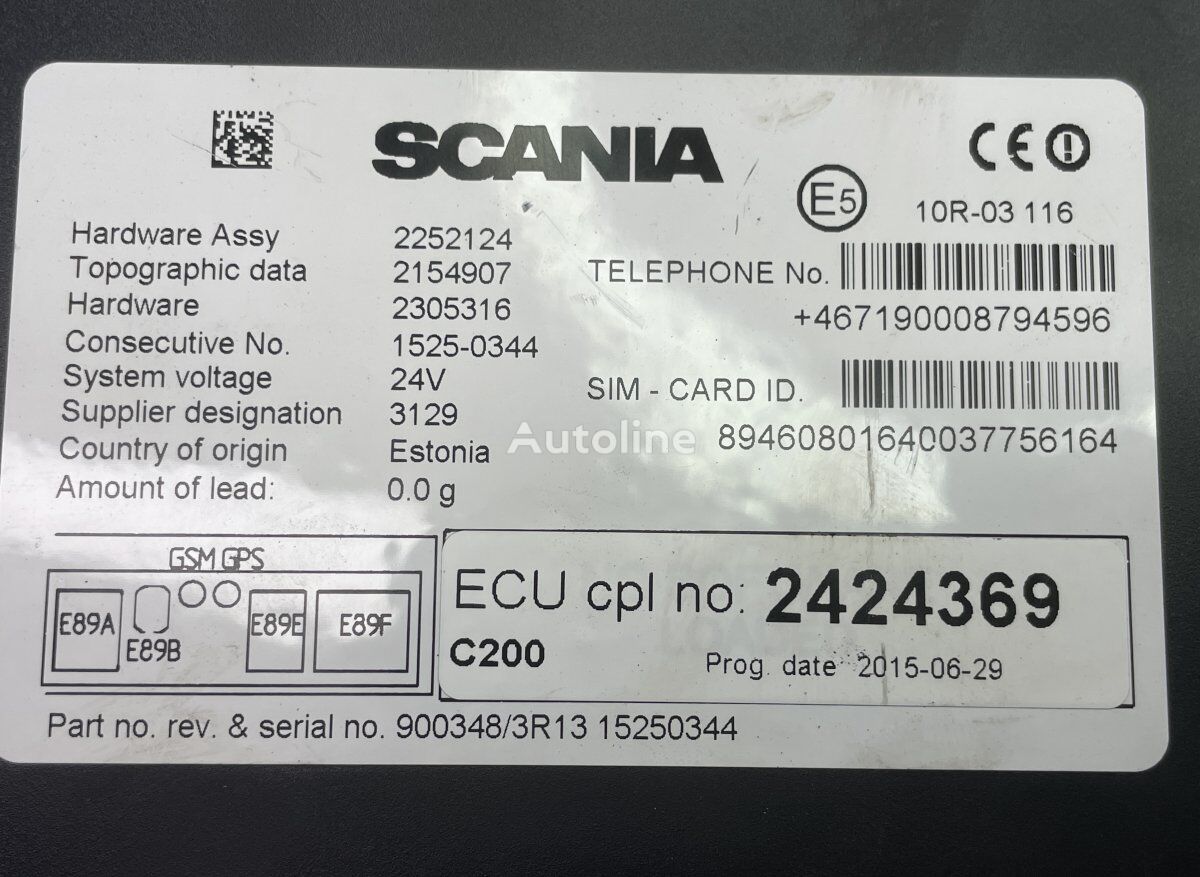 Scania K-Series (01.12-) 1852553 control unit for Scania K,N,F-series bus (2006-)